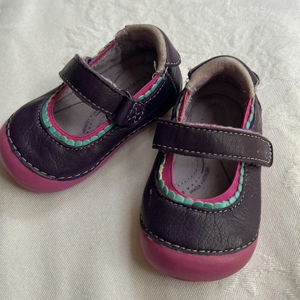 COPY - Stride Rite Baby girl purple leather Mary Jane Savanah Walkers Sz 3 mont…